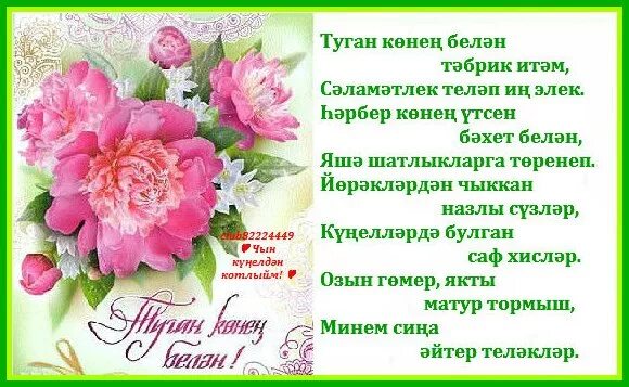 Поздравление сестренке на татарском языке